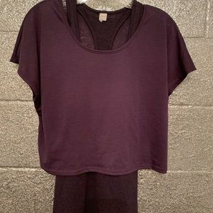 Plum tank with tshirt top